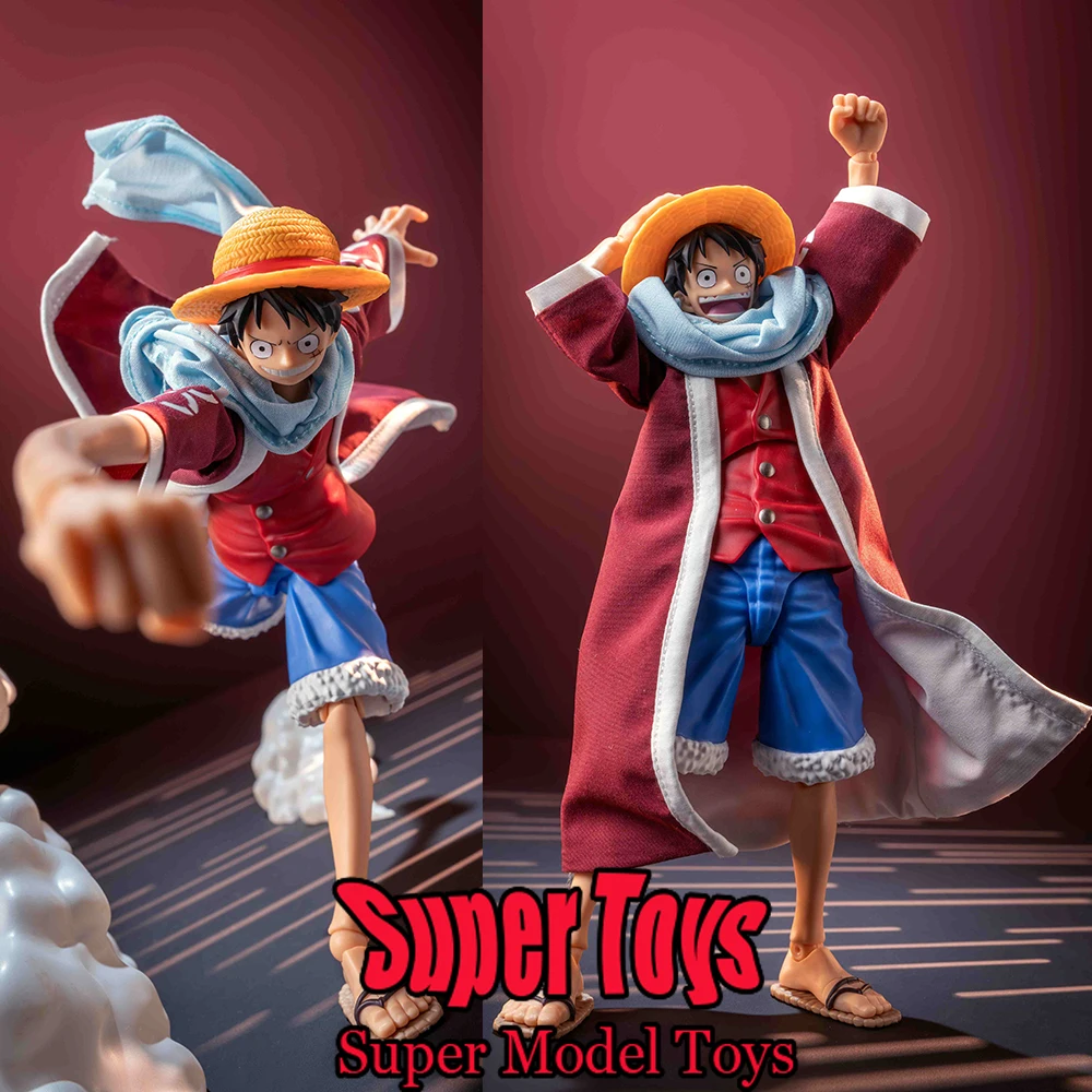 

In Stock 1/12 Scale Male Soldier Clothes ONE PIECE Monkey D. Luffy Long Coat Cloak Fit 6-inches SHF Action Figure Model Doll