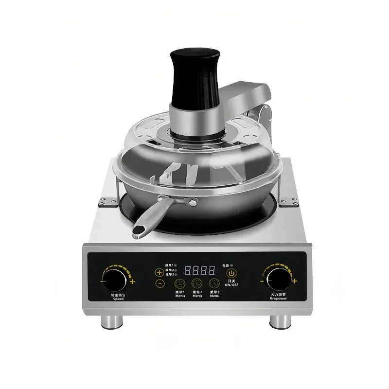 Commercial Kitchen Equipment Stainless Steel Cooking Robot Fried Rice Stir Fry Machine Multi-Functional Light Wave Heating