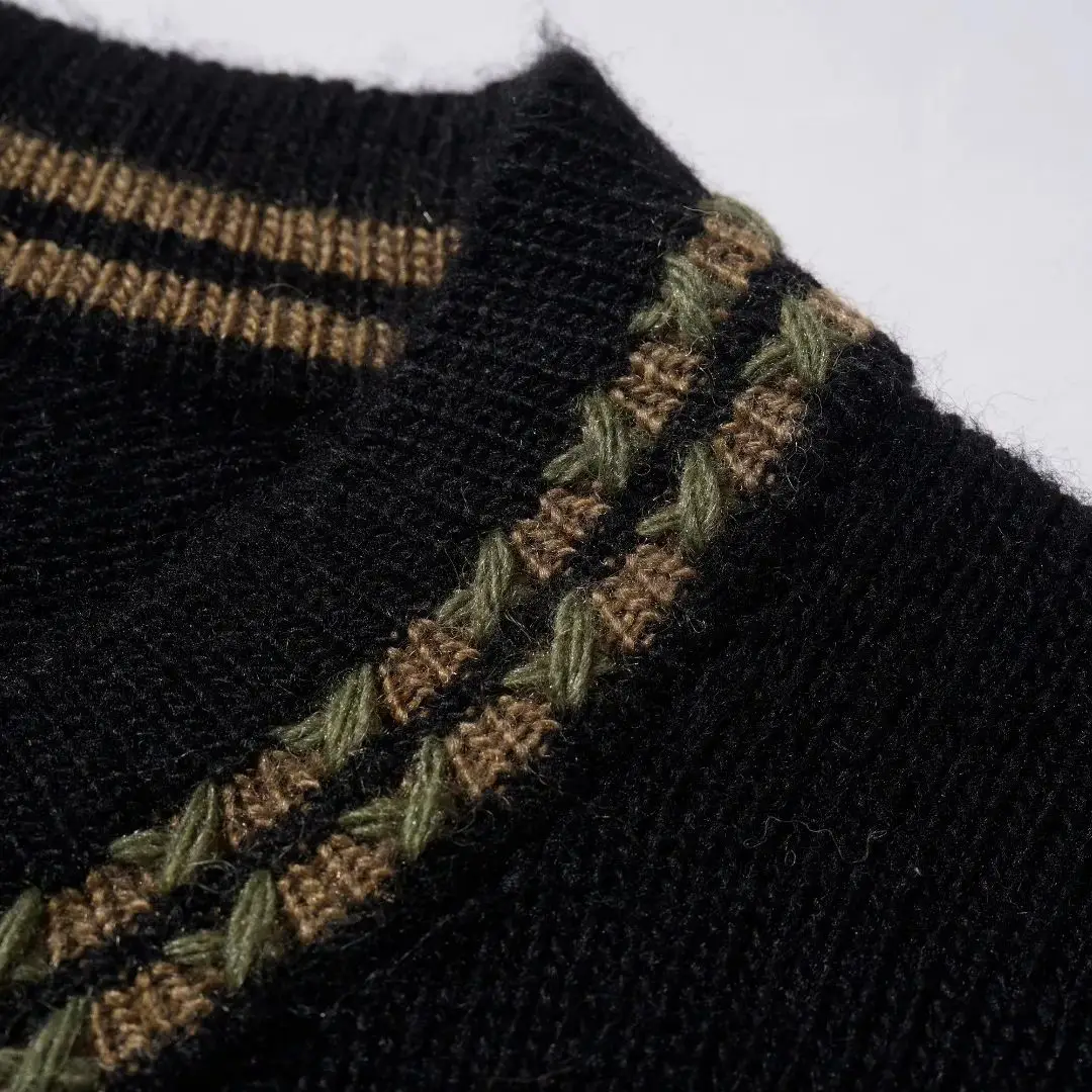 Autumn/Winter Trendy Brand American Retro Loose Casual Men's Solid Color Round-neck Long-sleeved Knitted Cardigan Jacket Top