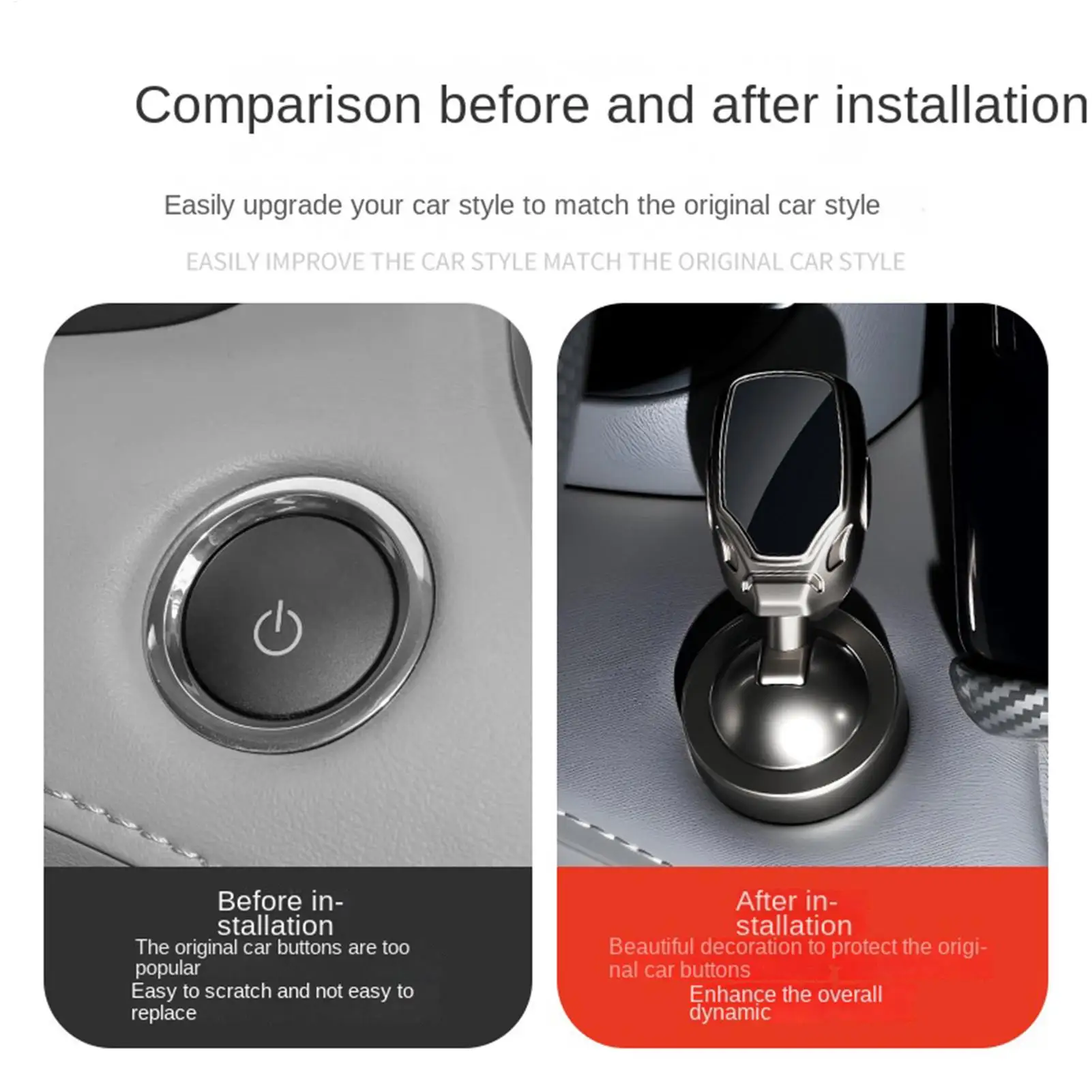  Auto-Startknopf mit Push-to-Start-Wippschalter, Autozubehör, Innendekoration, Push-Wippschalter, One-Touch-Start-Zubehör – Detail 10
