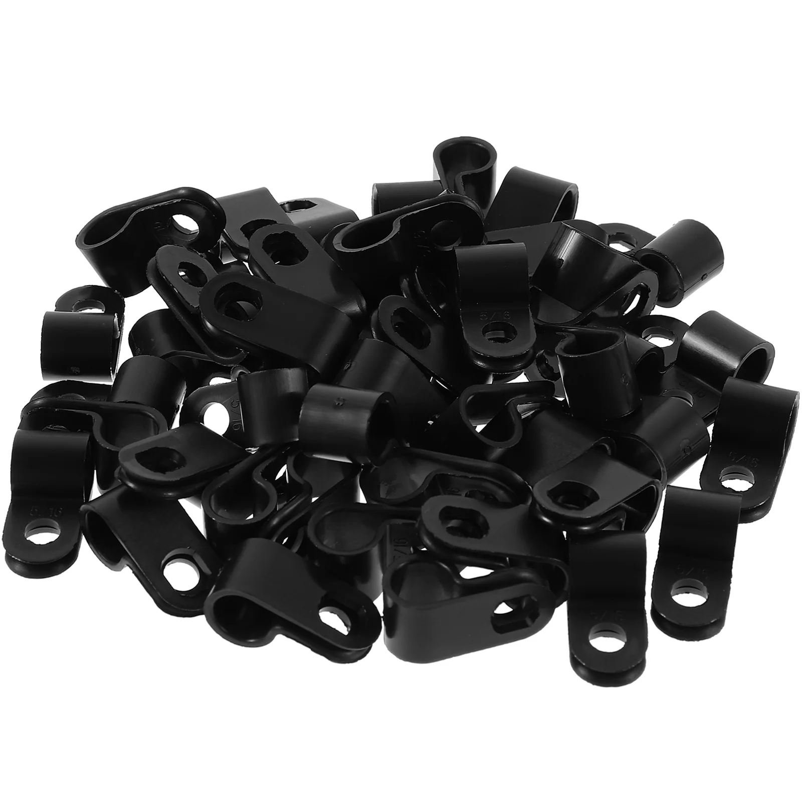 100pcs Nylon R Type Cable Clamps Wire Clips for Cable Management Diameter 21 25 mm White Rope Light Mounting Brackets Home Deck