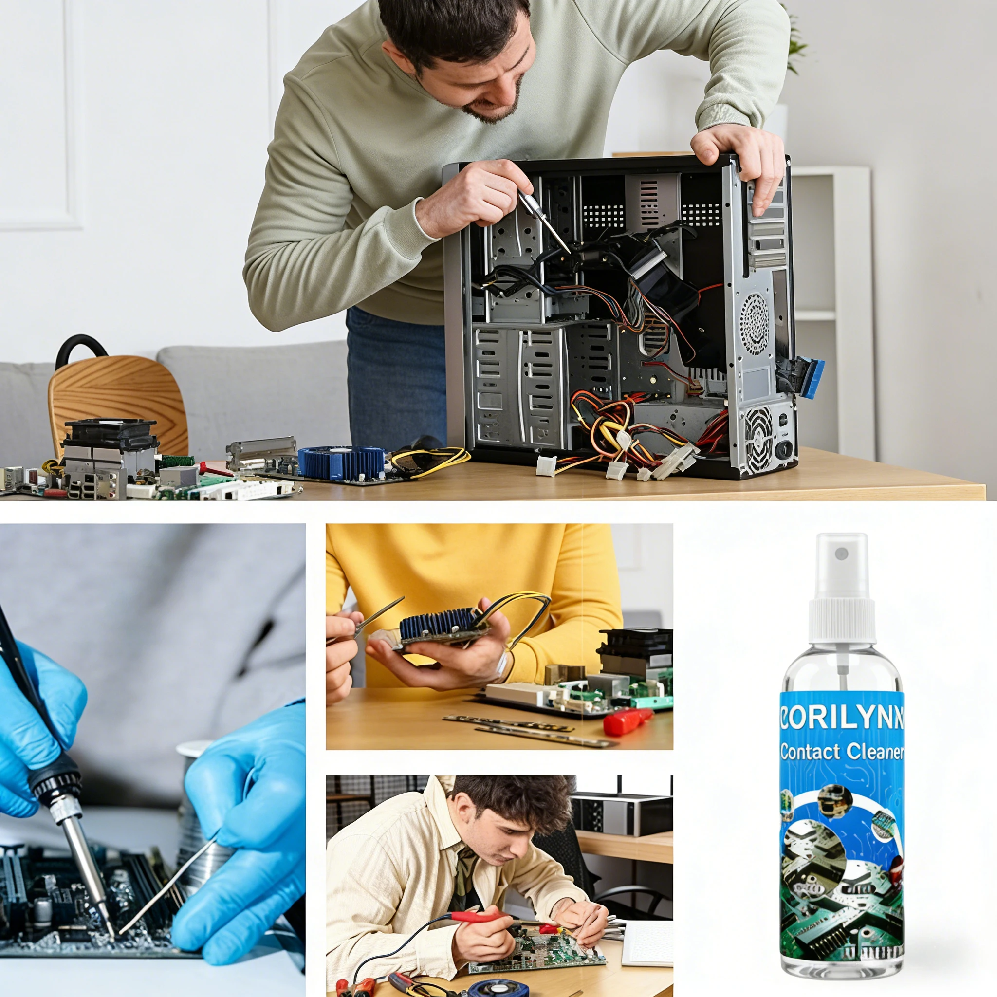 ZORILYNX Electronic Contact Cleaner Spray Kit with Cleaning Brush: Quickly removes dust, oil, and dirt from electronic parts - view 4