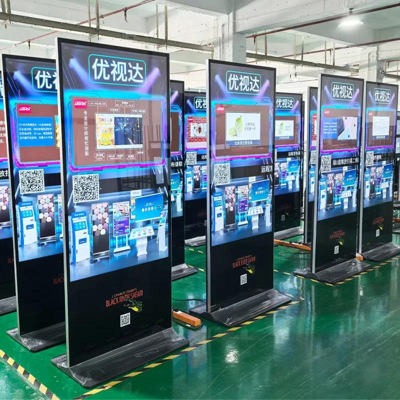 Pemutar Video Totem Layar Digital Signage LCD Vertikal Definisi Tinggi dengan Layar Sentuh Definisi Tinggi
