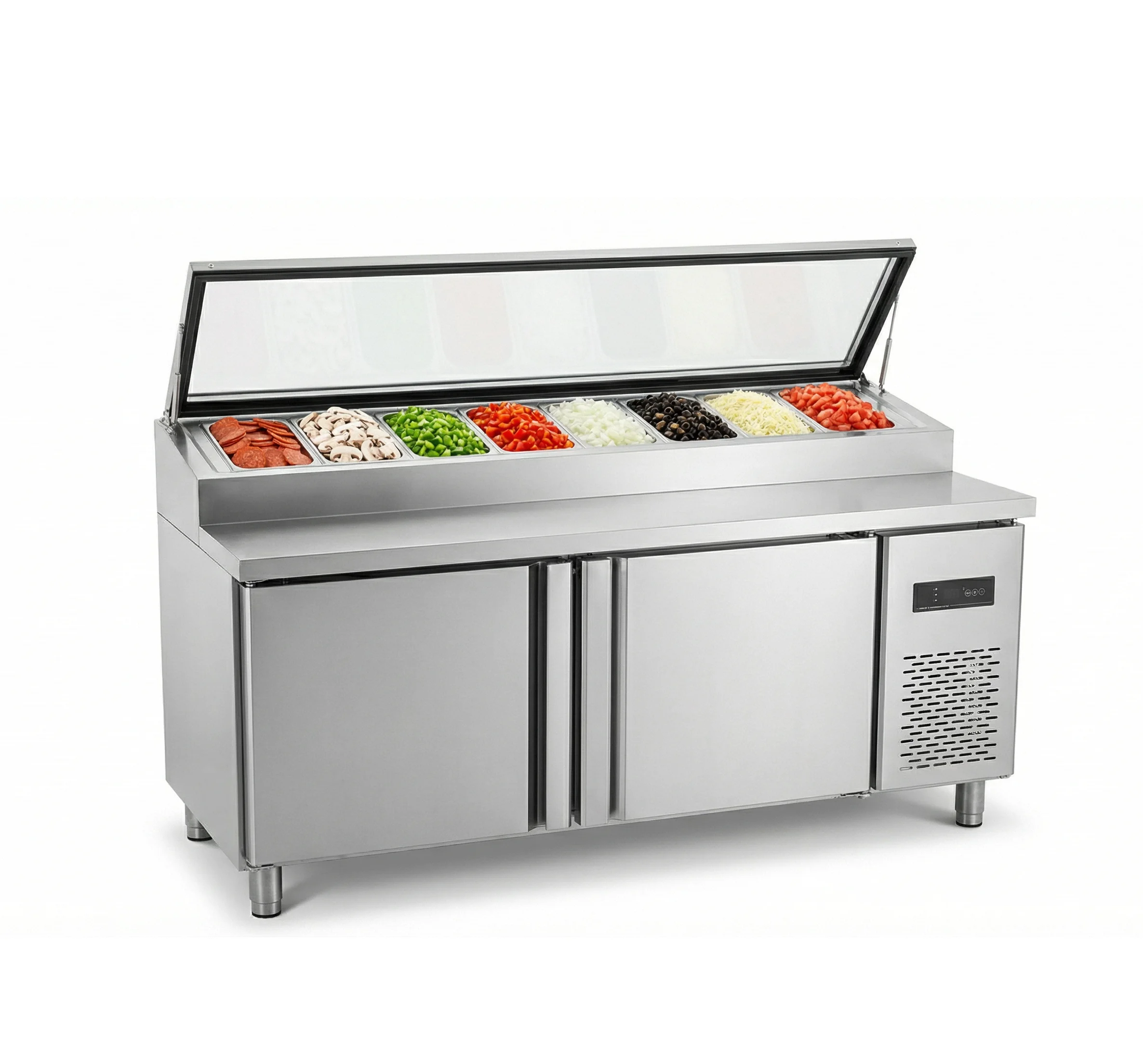 

rd- Temperature Stainless Steel Freezer Bar Air Cooling for Salad Vegetable Preparation Pizza Making Refrigeration Equipment#