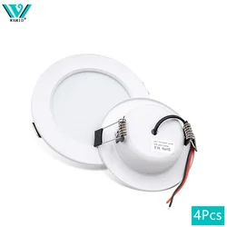 4pcs Led Downlight 5W 9W 12W 15W 18W AC 110V 220V Ceiling Lamp Recessed Down Light DC12V 24V Round Leds Panel Light Spotlight