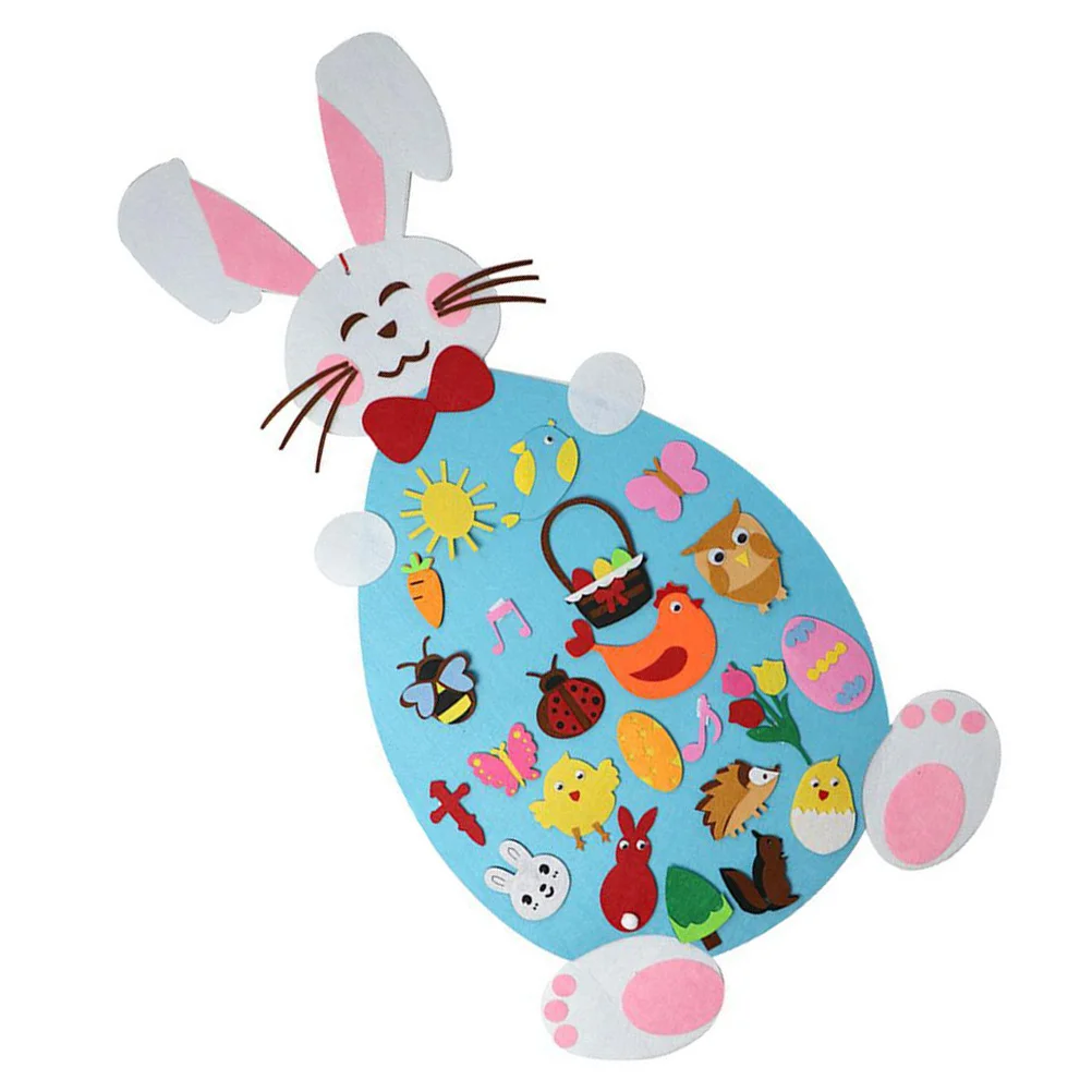 

Easter Ornaments Toddler Toys for Girls Hanging Pendant Bunny Decoration Felt DIY Kid Rabbit Craft Party Favor