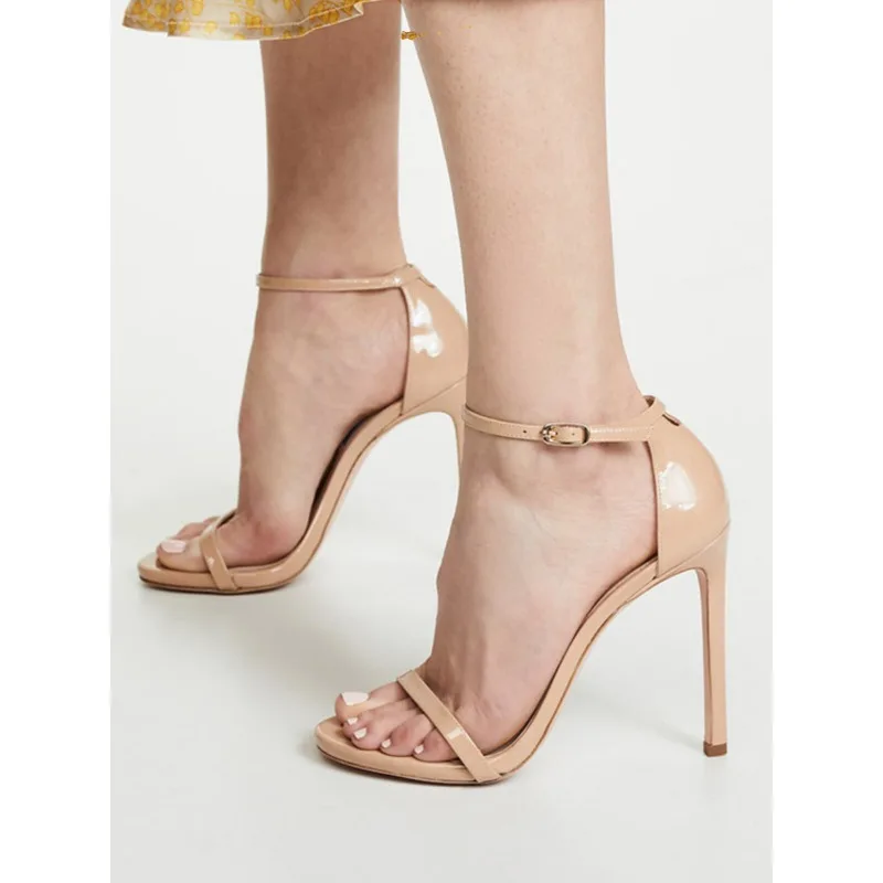 

Strap sandals with thin heels, nude color, sexy fairy style temperament, 2026 new summer open toe versatile high heels