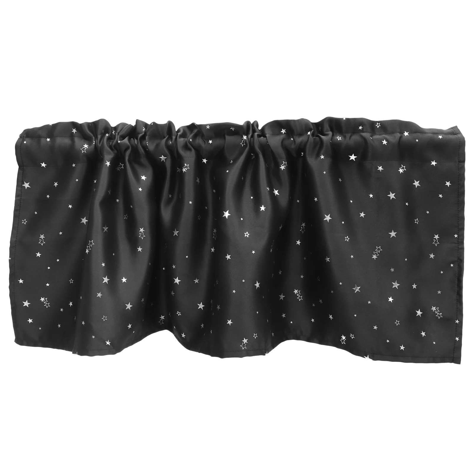 

Black 132x46 Kitchen Window Valance Short Bathroom Curtains Polyester Easy Wash Durability Stars Half Shades Decor Accessories