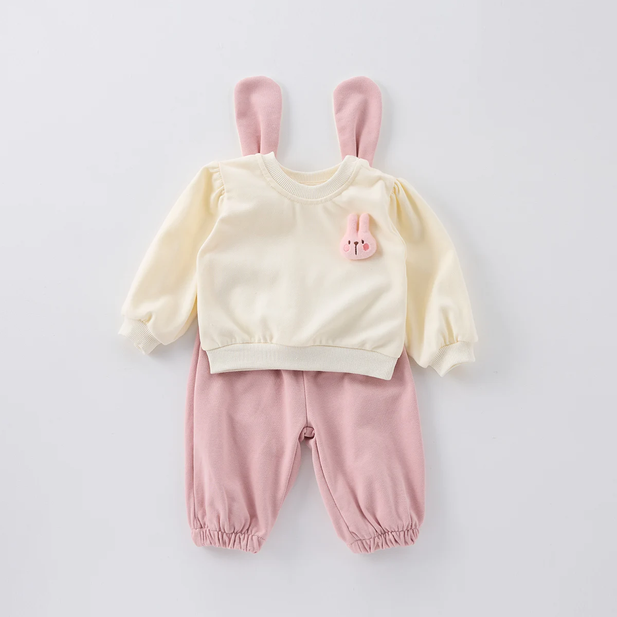 Spring baby Super Cute Outfit-Cute Rabbit Hoodie and Pants. Korean-Style Children's Spring and Autumn Two-Piece Set