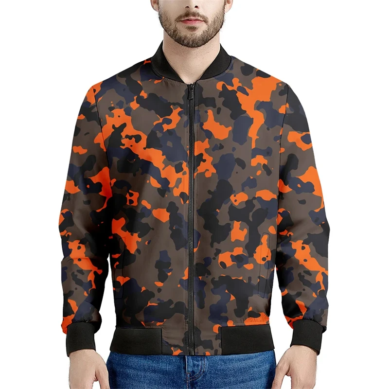 Camouflage Print Men Women Zip Coat 3D Print Sweatshirt Fashion Jacket Oversized Clothing Casual Sportswear Forest Tops Apparel