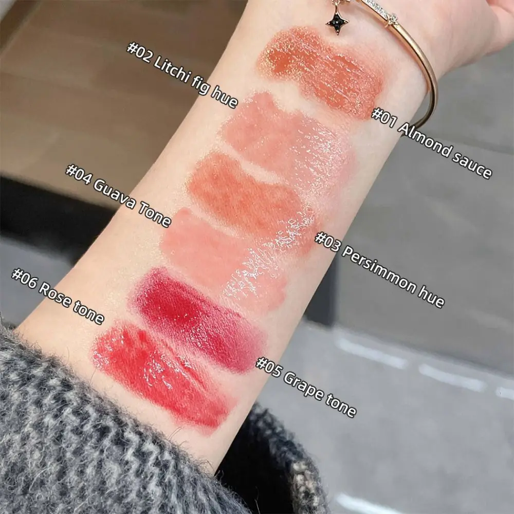 Florette Geschenk-Lippentinte Glatter Langanhaltender Make-up-Helfer Koreanischer Lipgloss Transparenter Lippenglanz Jelly-Spiegel-Lippenstift Blumen-Lippenstift