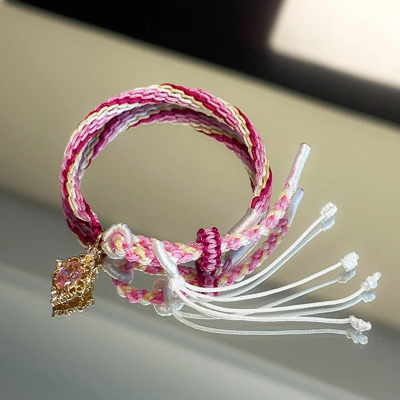 فتاة سحرية اليدوية النسيج سوار الغزلان العين جولة Xiaomei لهب غير DIY اكسسوارات اليد حبل المحيطة الدخن