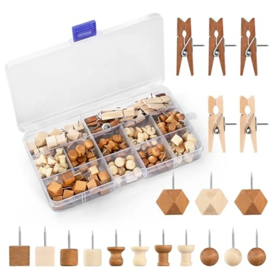 

Pcs Decorative Push Pins in 7 Types and 2 Colors Wooden Push Pins Cute Thumb Tacks Clips for Cork Board Bulletin Board Wall Cub