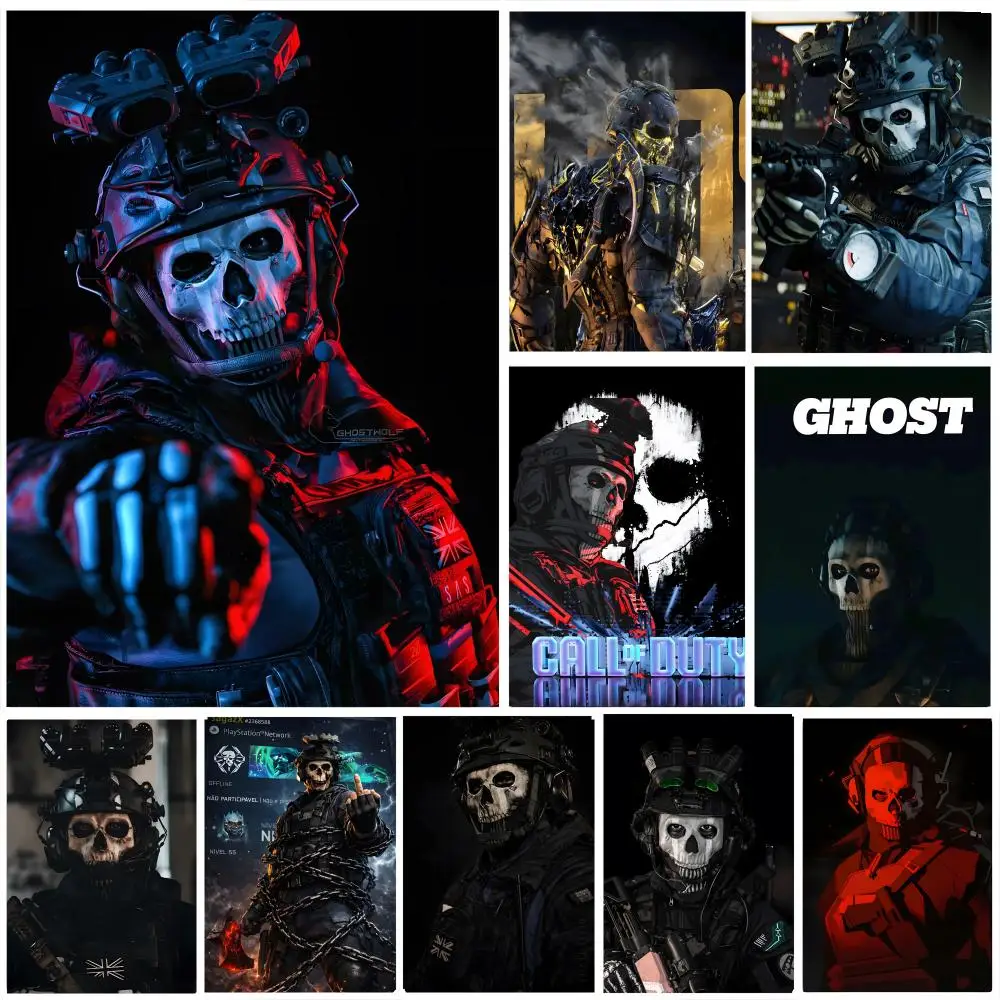 GAME g-Ghost COD Poster Self-adhesive Art Waterproof Paper S