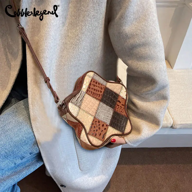 Cobbler Legend Shoulder Bag Leather Women's Bag Retro Cute Star Bag Leather Ladies Messenger Bag