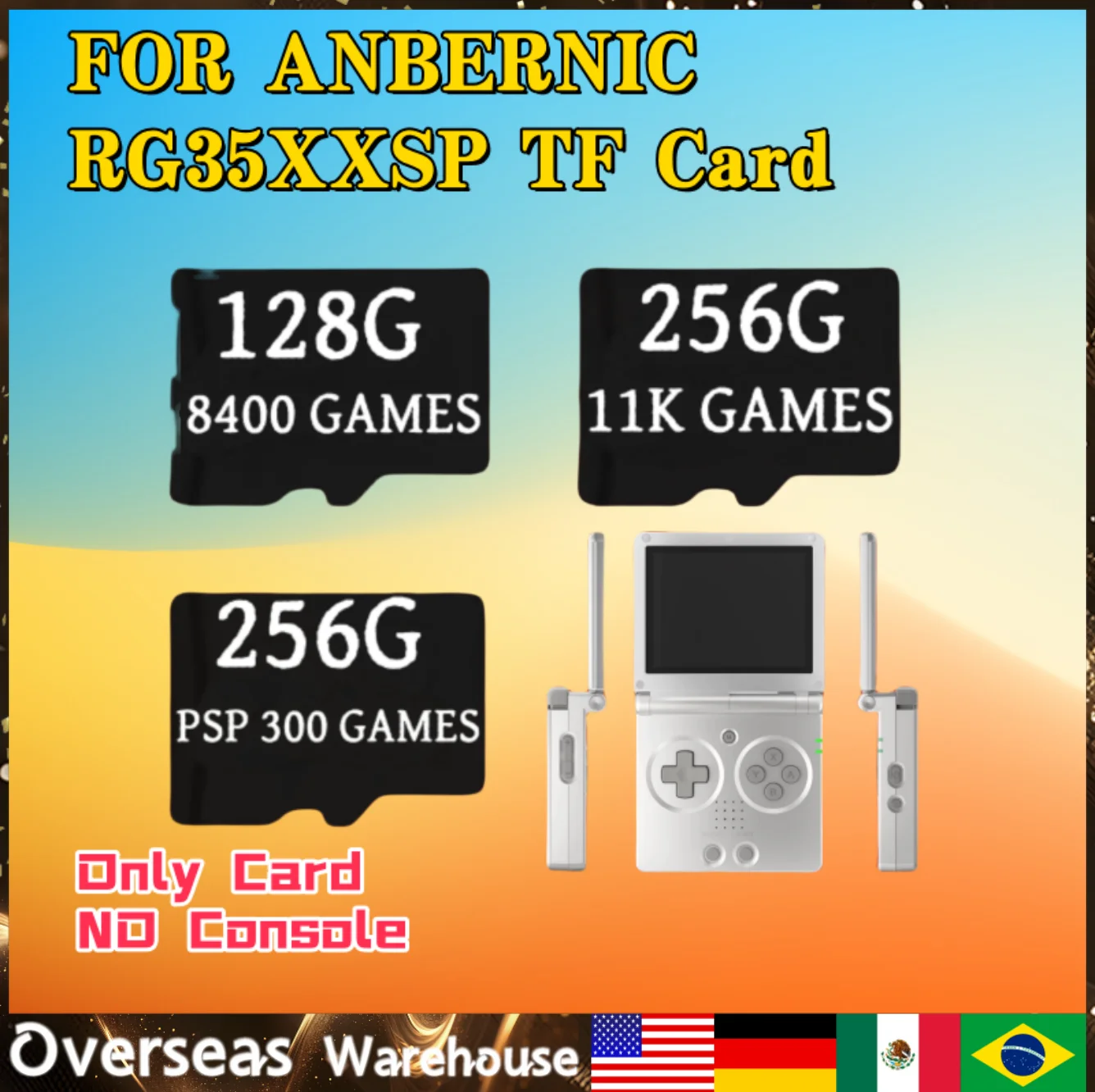 

For ANBERNIC RG35XXSP TF Card Memory Card Preloaded Game 256G 300 + PSP Games Boy Gift Games Card 10000+Games Retro Handheld