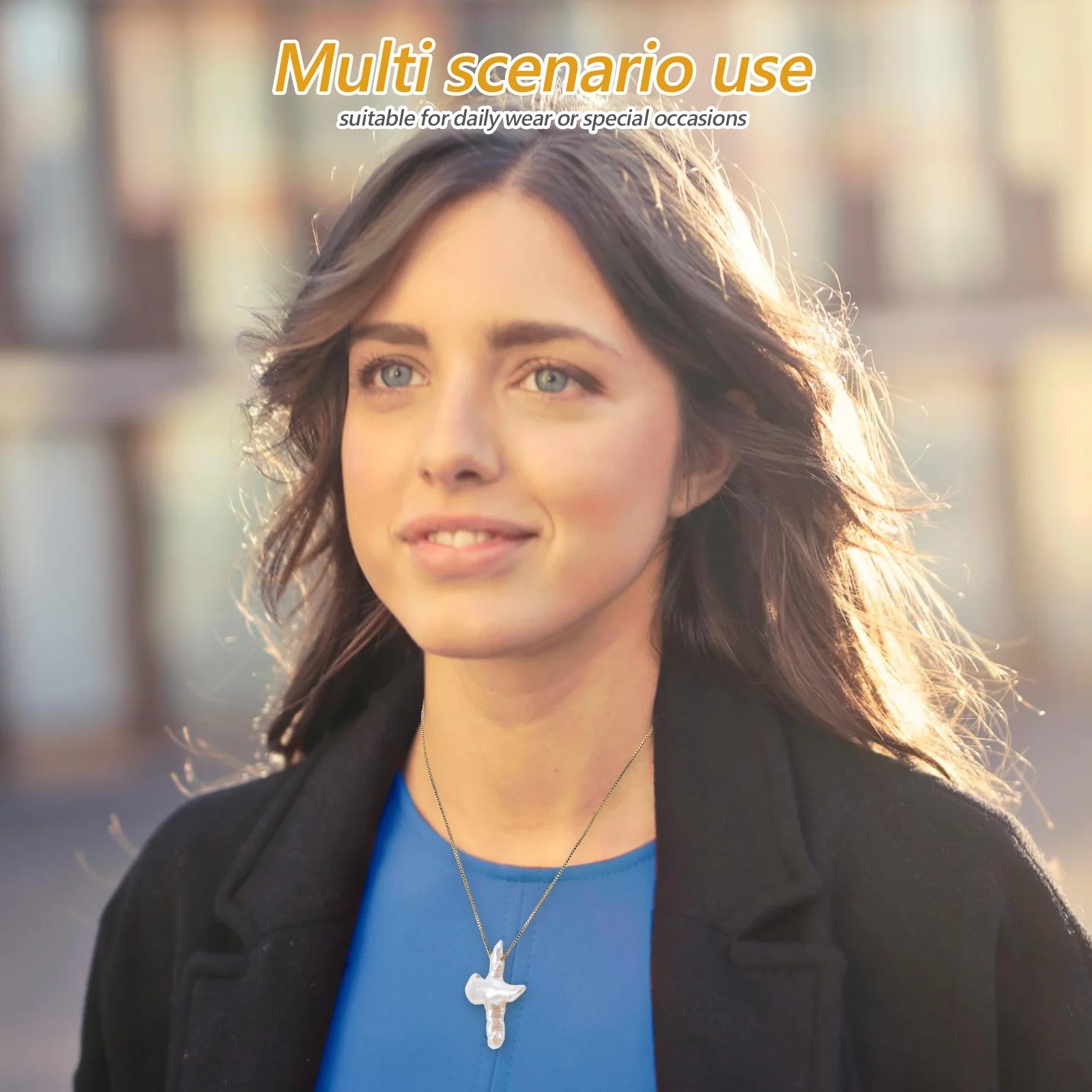 

Pearl Minimalist Freshwater Pearl Crucifix Pendant Jewelry for Women Teens Occasions Elegant