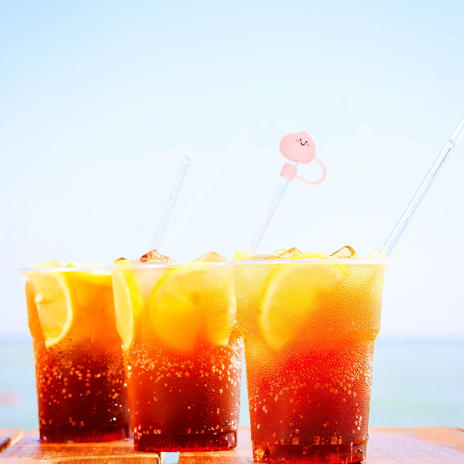 

6 Pcs Silicone Straw Covers Cartoon Dust Cap Reusable Washable Non Slip Long Straws Lids Accessories Decorations Gifts