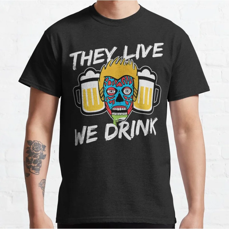 

Retro Horror movie They Live We Drink Obey meme John carpenter vintage consume 80s Alien Graphic T Shirts large size Adult S-6XL