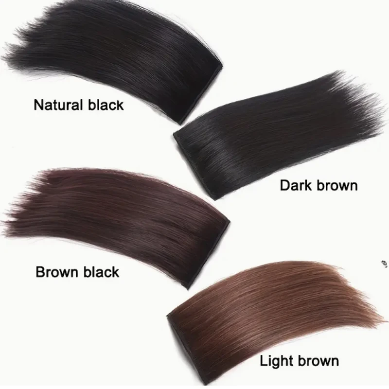 Extensión invisible de 10 cm sintética y lacia, forro de cabello para cubrir la parte superior o lateral, para mujer 2