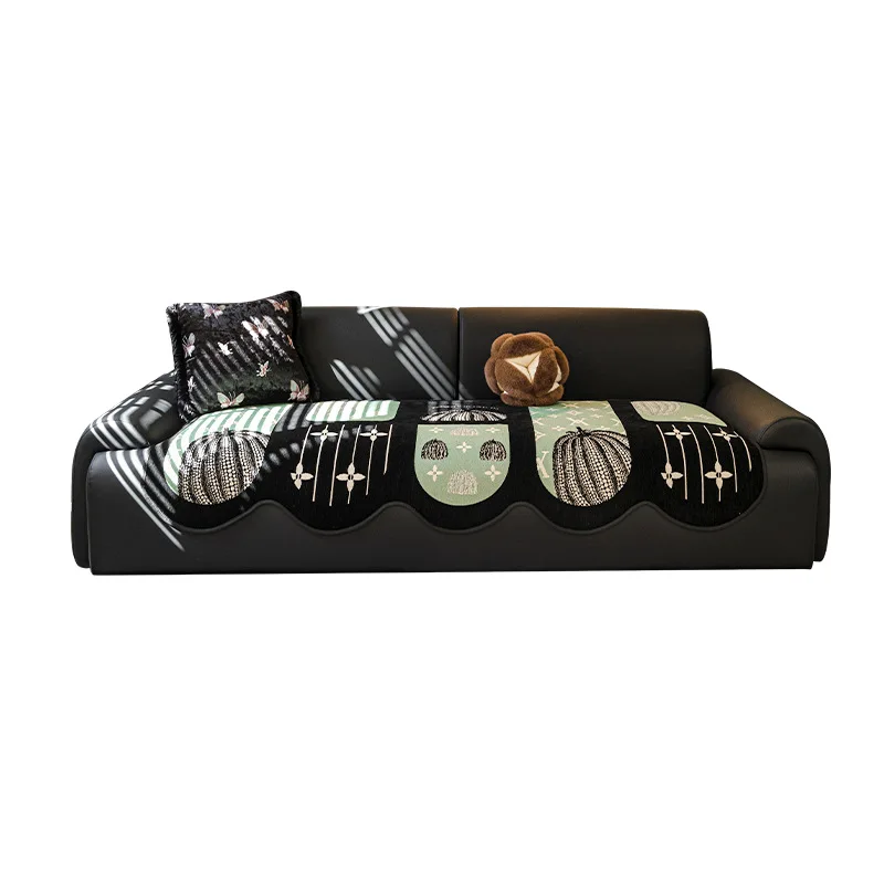 Vintage chenille non-slip sofa cushion four seasons universal living room sofa set a piece of straight row cushion towel