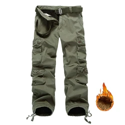 drop shipping Men Fleece Cargo Pants Cotton Winter Men's Camouflage Trousers Military Pants ABZ104