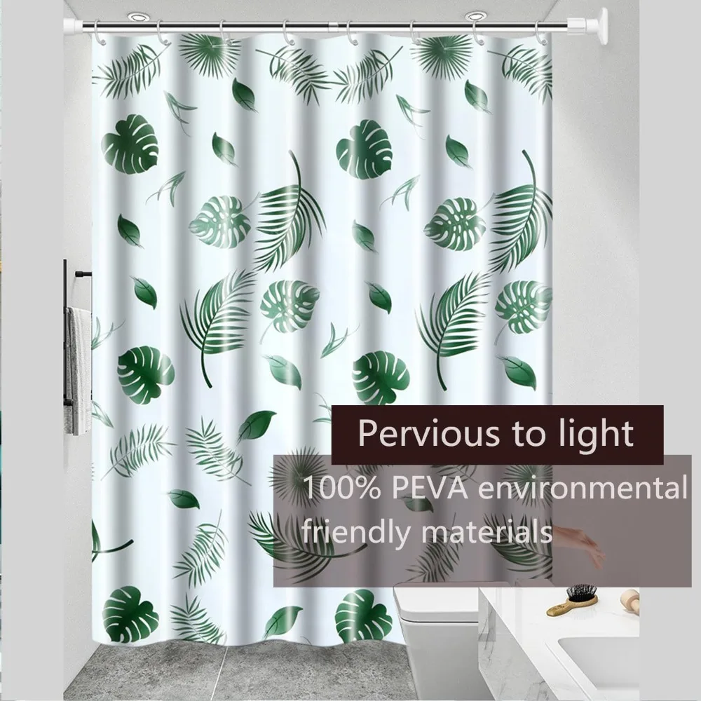 Shower Curtain Waterproof, Mildew-proof, Shading, Hook-free, Bathroom Dry and Wet Separation, Bathroom Shading Curtain