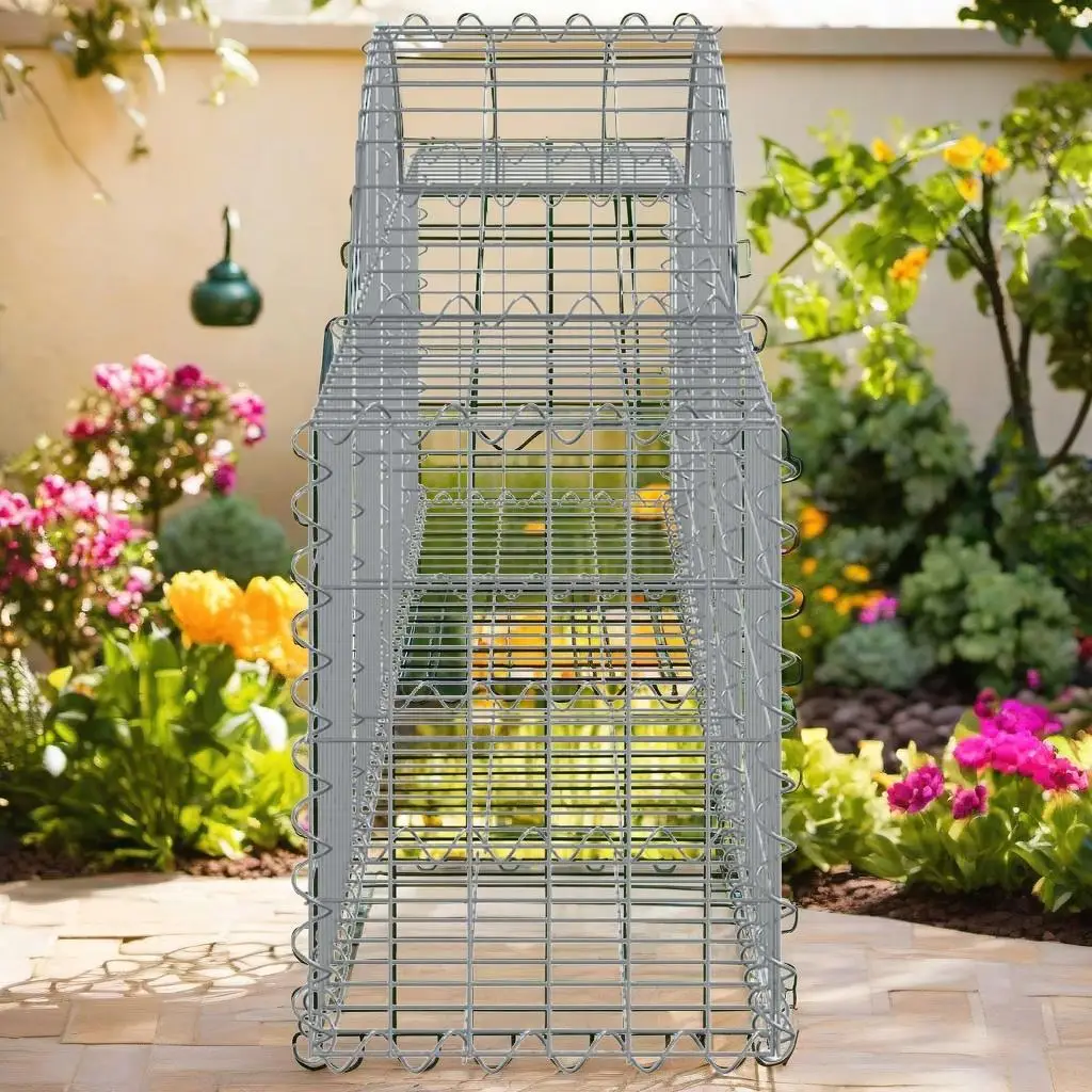 Galvanized Iron Arched Gabion Basket 200x30x40/60 cm for Landscaping & Garden Design