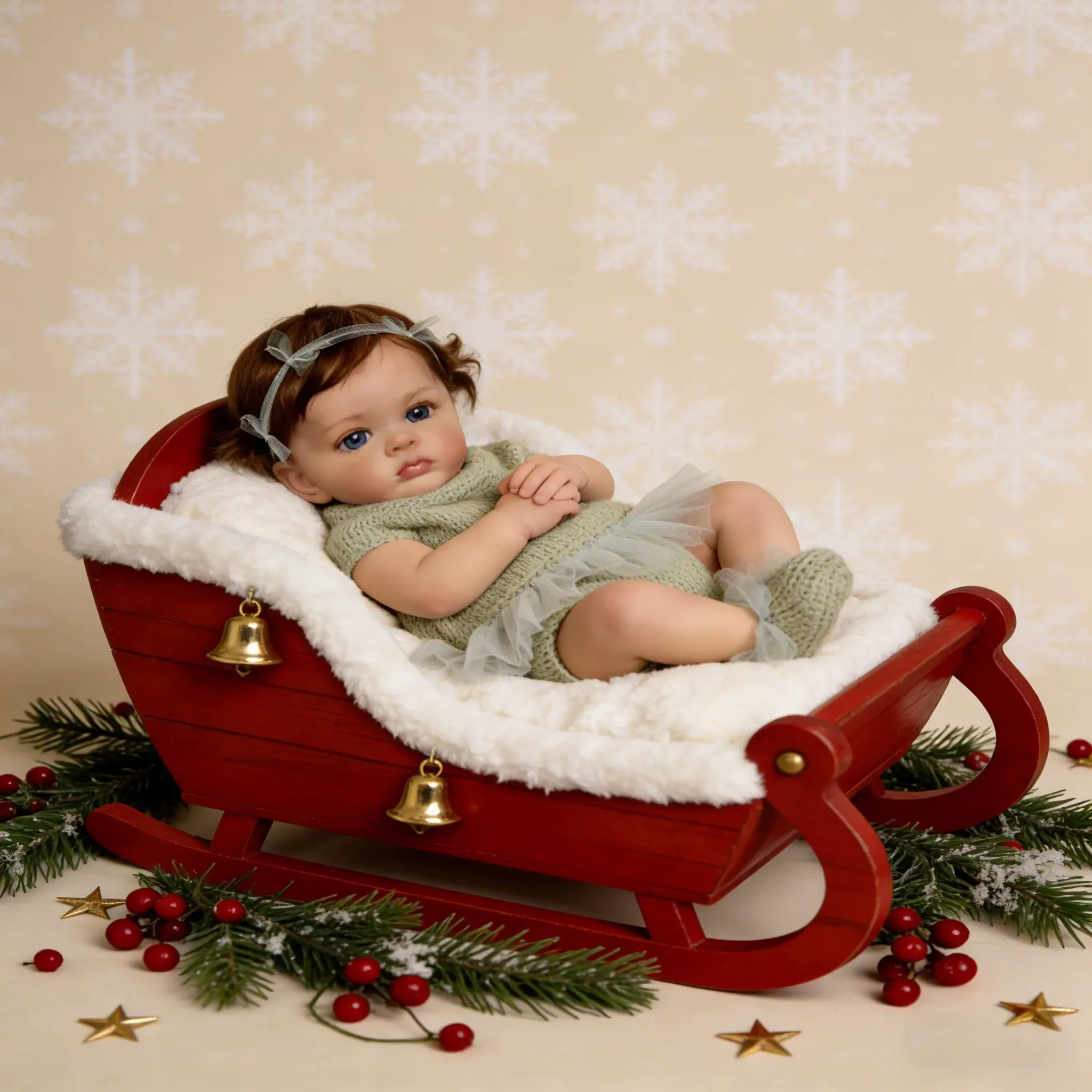 60CM Reborn Babypop 3D Geschilderde Huid & Zachte Doek Lichaam Siliconen Ledematen Gelaagd Schilderen & Zichtbare Aderen Meisjes Vakantiecadeau