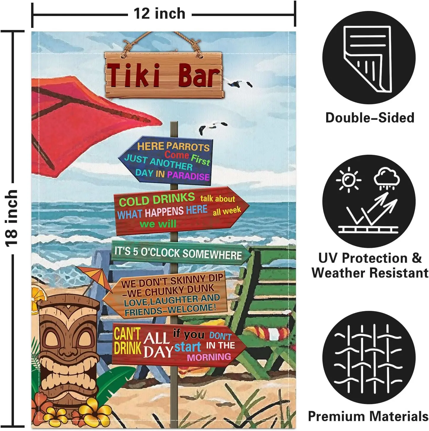 Garden Flag Tiki Bar Beach Chair Summer Flag Double Sided Polyester Vertical Garden Yard Flags Outside Decor Outdoor House 1 yyi