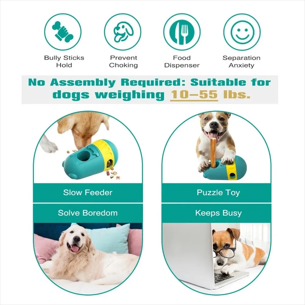 

Bite Resistant Dog Treat Dispenser Toy Feeding Relieve Boredom Dog Interactive Slow Feeder Indoor Training Rotating