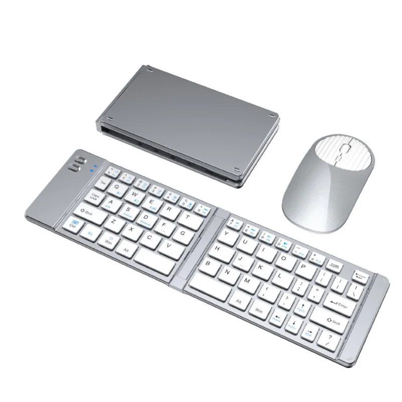 

Portable Foldable Keyboard With Mouse Office Kit Wireless Bluetooth 2-Folding Ultra Thin Touchpad for Windows Mac Android IOS