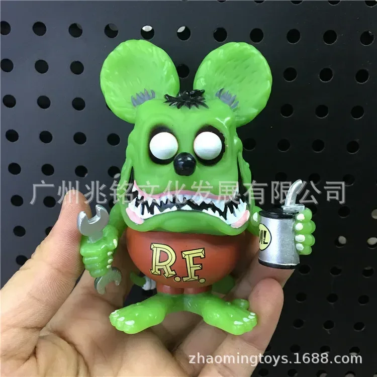 Rat Fink 11cm Mouse Anime Figures Toy American Car Modification Culture Car Decoration Model Doll Electroplated Edition Gift