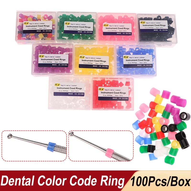 100Pcs/Box Dental Silicone Instrument Color Code Rings Small Type Autoclavable Orthodontic Circle Multicolor Silicone For Dental