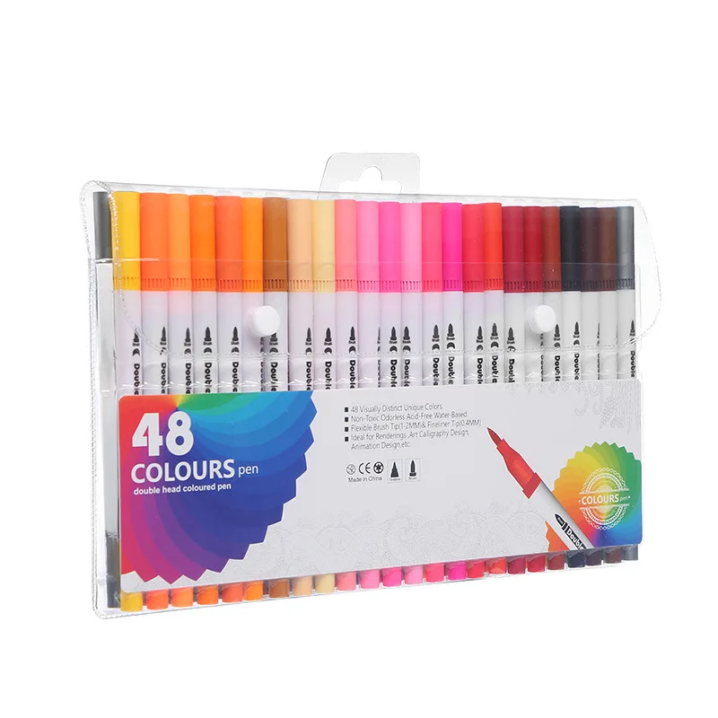 Imagem -06 - Colorido Art Marker Conjunto para Esboçar Manga Desenho Double Head Aquarela Paint Brush Pen Supplies Papelaria 12100 Pcs