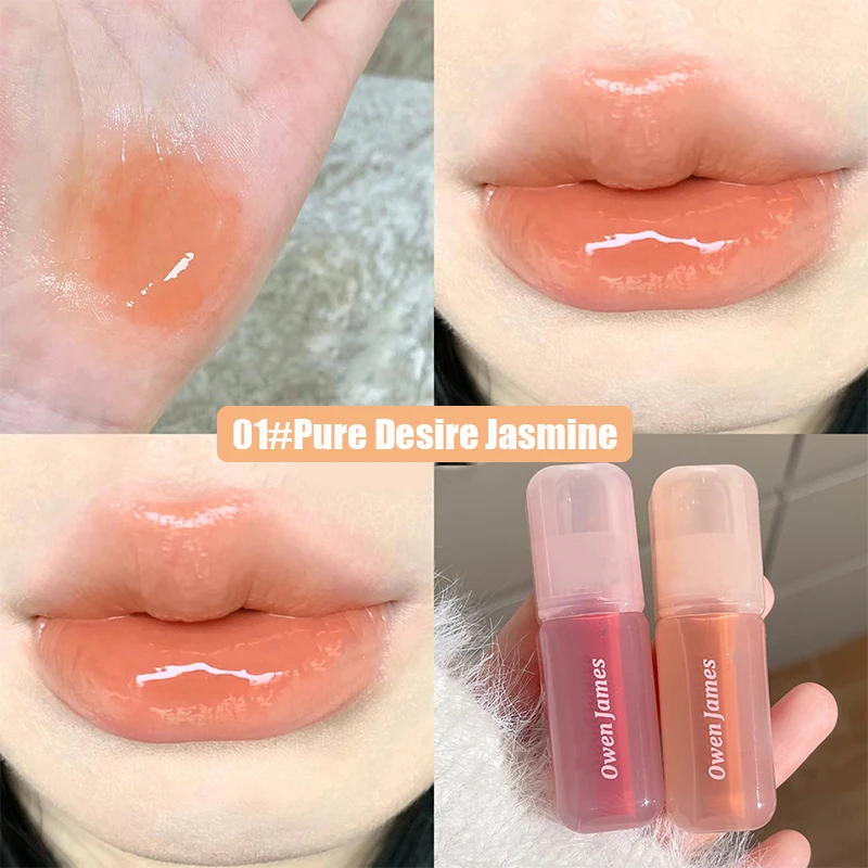 Esmalte de labios de espejo, agua hervida pura, hidratante de larga duración, ligero, hidratante, sin teñir, esmalte de labios asequible