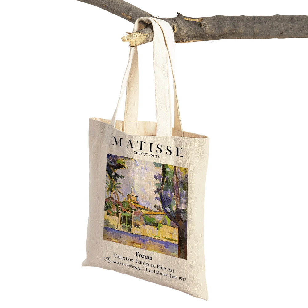 Matisse Flowers Abstract Landscape Supermarket Shopper Bags Nordic Girl Lady Tote Handbag Canvas Women Shopping Bag