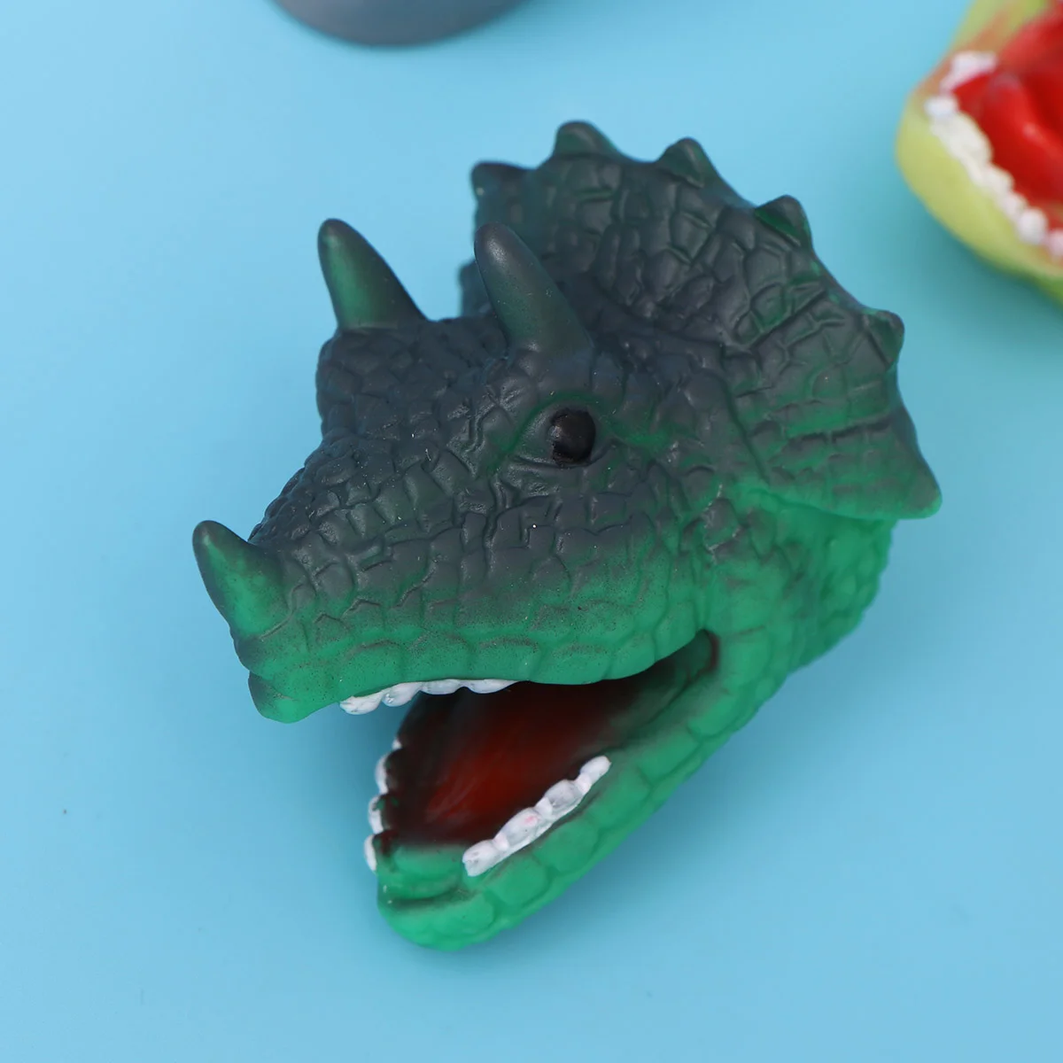 5 pezzi burattini da dito simulazione divertente puntelli per dita animali dinosauro in silicone burattino dito giocattolo interattivo puntelli giocattoli creativi