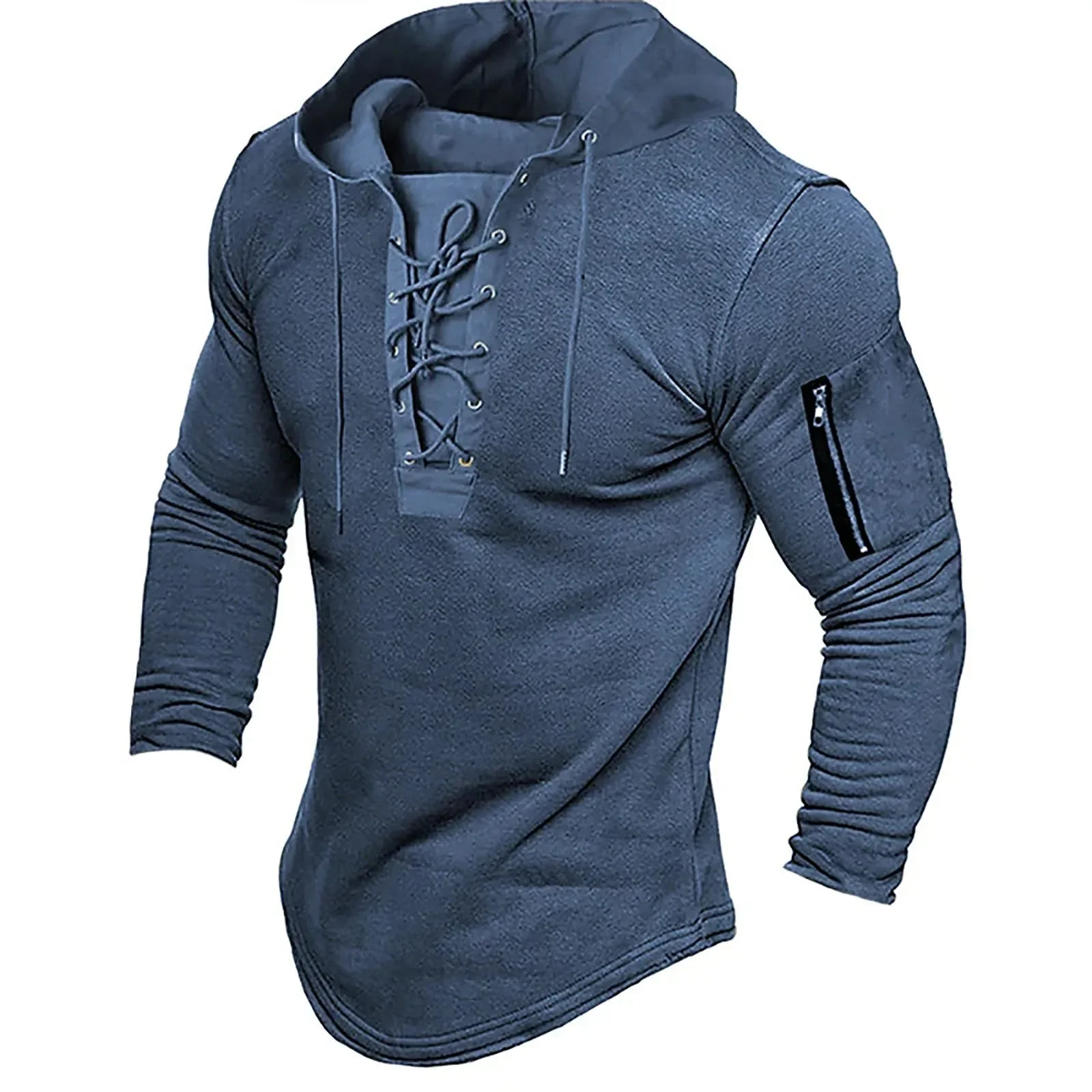 Felpa con cappuccio pullover da uomo tinta unita con lacci sportivi felpe casual primavera autunno abbigliamento felpa da uomo retrò americana