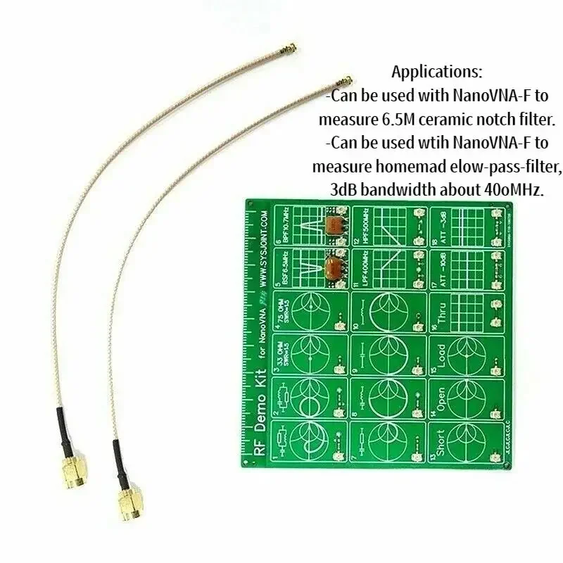 RF Test Board, 18 Functional Modules RF Demo Kit NanoVNA Test Filters Vector Network Analyzer Board Attenuator