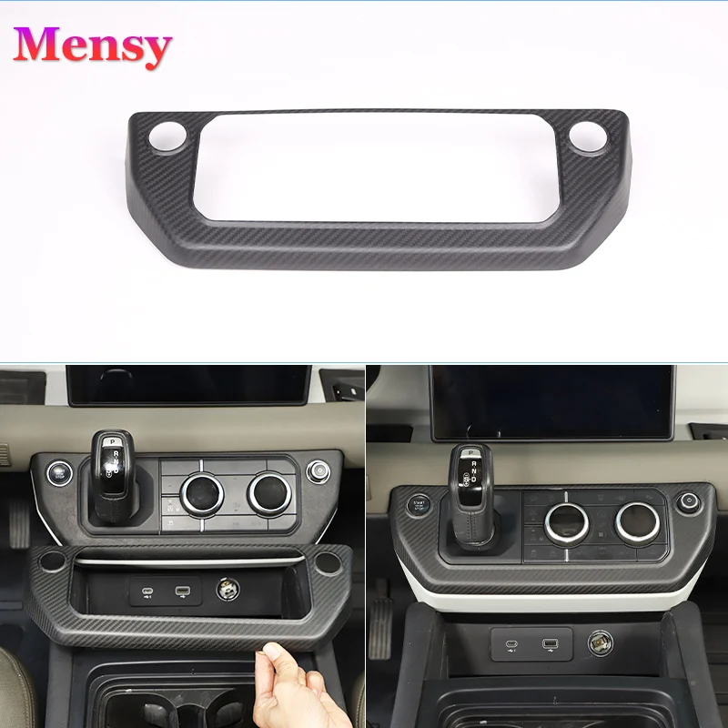 For Land Rover Defender 110 2020-2024 100% carbon fiber air conditioning mode button frame decorative sticker car accessories