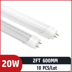 10 unids/lote 2 pies 60cm 20w AC85-265V lámpara fluorescente Led T8 tubo led en forma de v para iluminación de gabinete de cocina interior de fábrica de tienda en casa