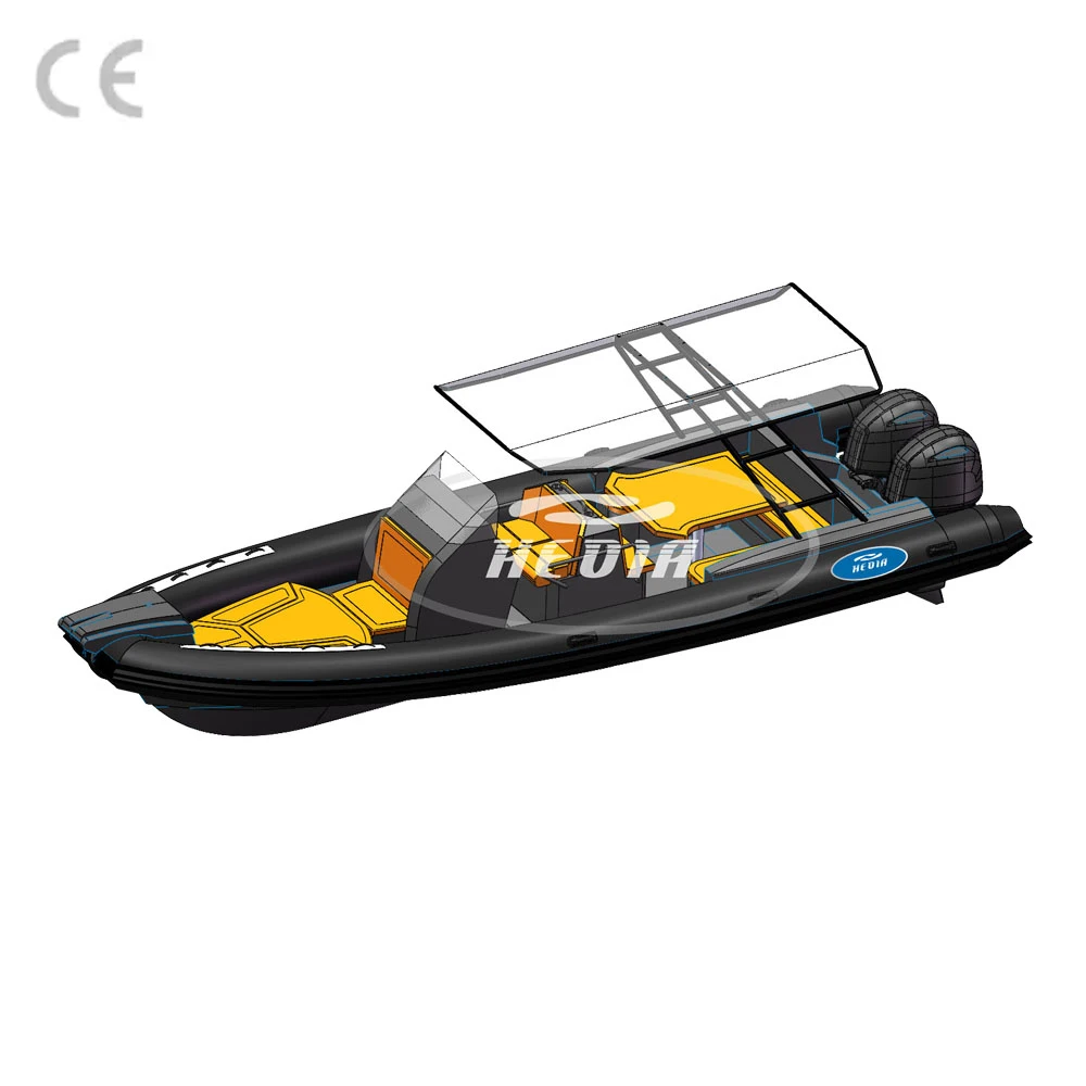 28ft rigid 860 960 patrol aluminium hull rib inflatable boat 860 with outboard motor