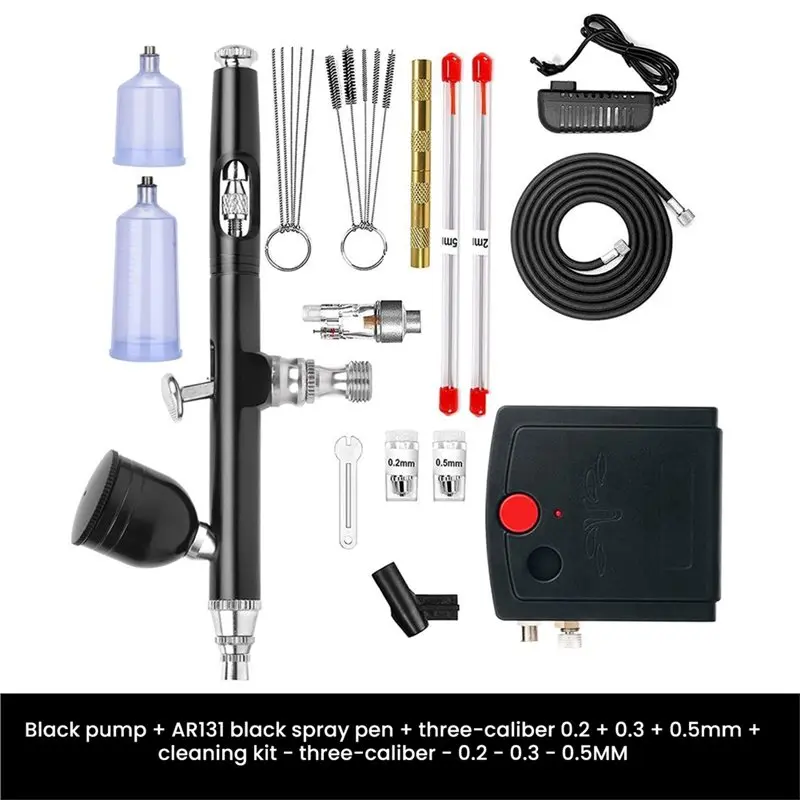 A27F-Airbrush Kit Dual-Action Multi-Function Noise-Reducing Compressor For Painting Cake Model For Painting Cake Model EU Plug