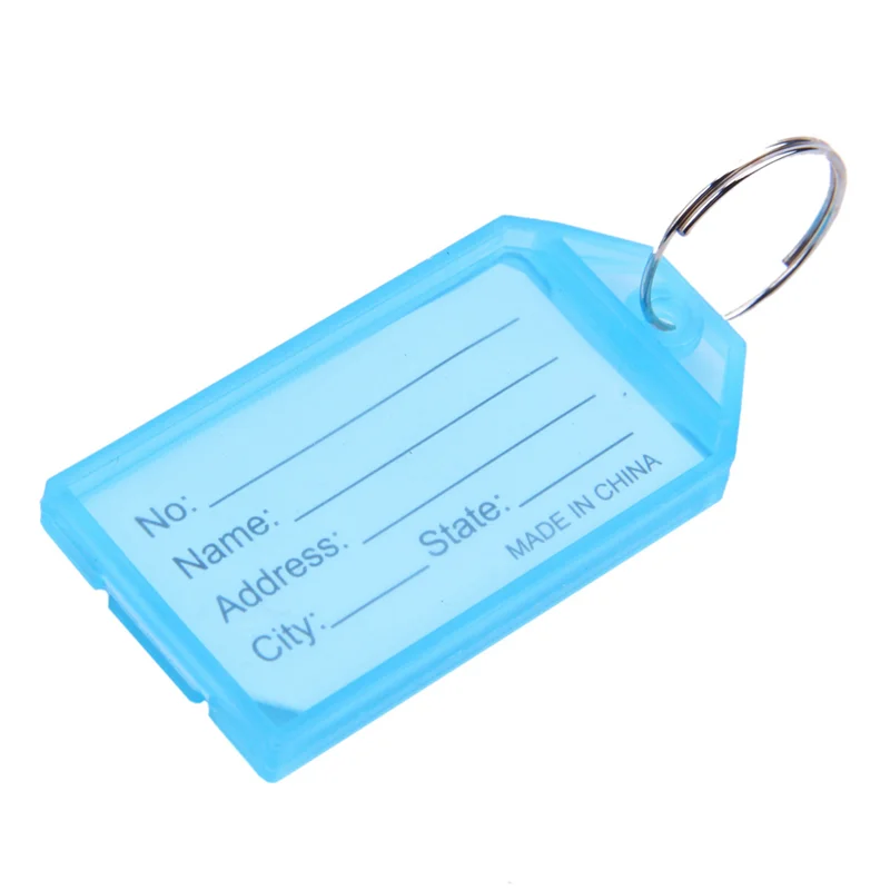 EDT-75 ชิ้นแท็กป้าย ID กุญแจพลาสติกหลากสี W 2 ซม. Dia แหวนพวงกุญแจ