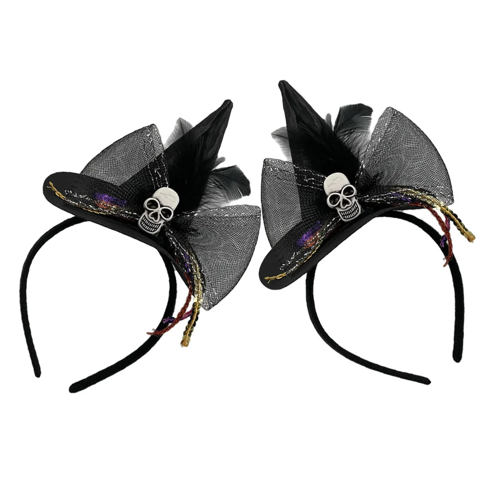 

2pcs Halloween Witch Hat Headband Women Cosplay Party Hair Decor Costume Accessory Festival Headdress Dress Up Supplies
