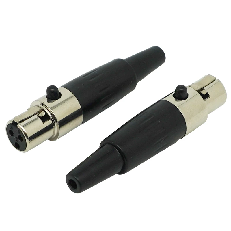 Conector Mini XLR para micrófono de aviación, aleación de zinc + pin de cobre chapado en oro, 3 núcleos