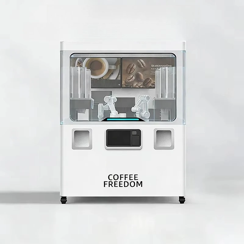 Customized Fully Automatic Smart Coffee Vending Machine With 6 Axis Collaborative Robotic Arm Commercial Beverage Equipment