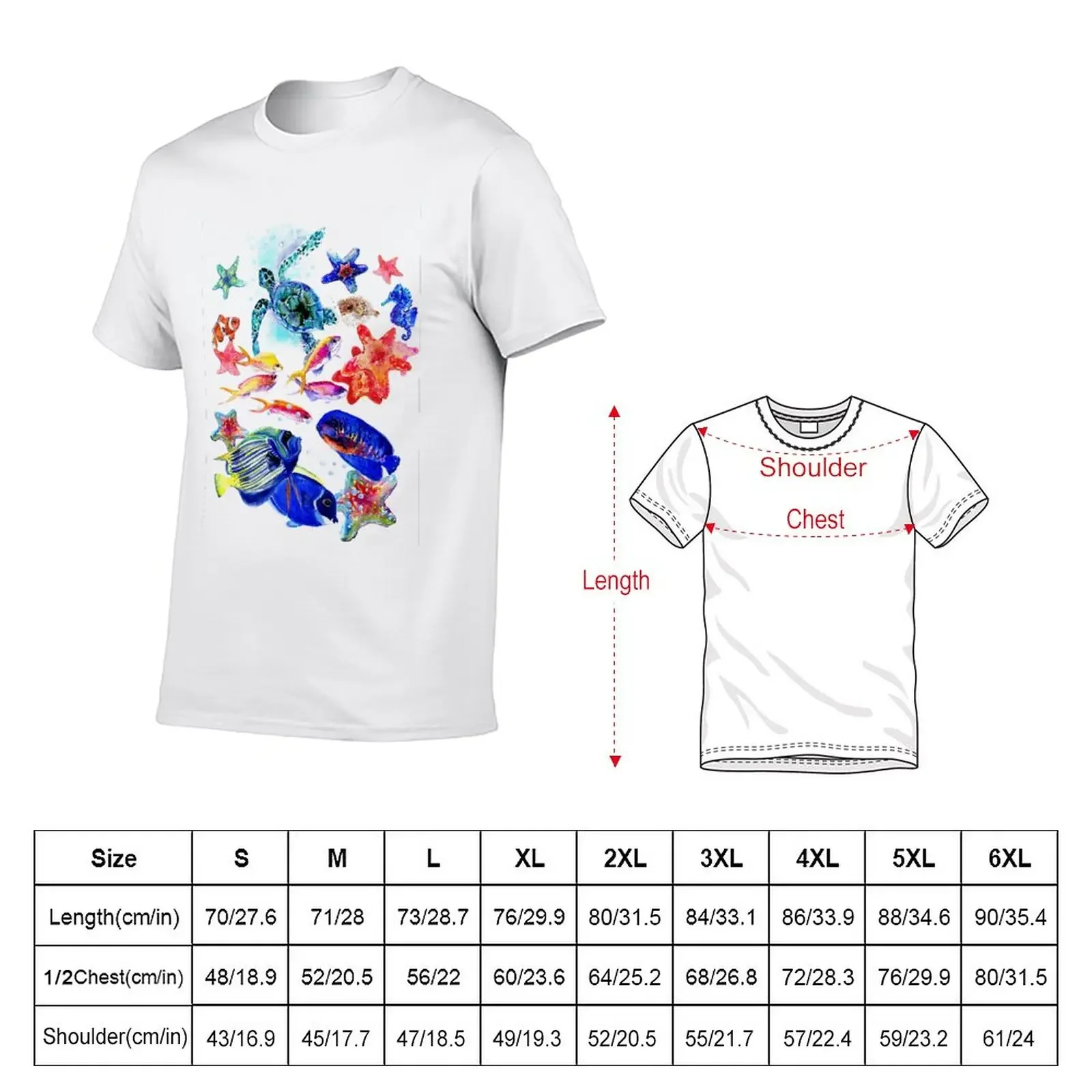 New Coral Sea, Underwater Scene beach, Tropical Colorful Children Design kids room art T-Shirt aesthetic clothes mens t shirt