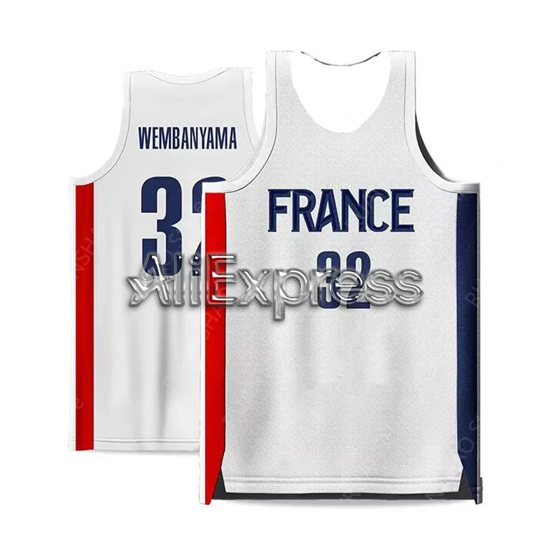 2024 Basketball Training Run Fitness Loose Breathable Sport Leisure Quick Sleevele Vest Men And Women Wembanyama Like Jersey